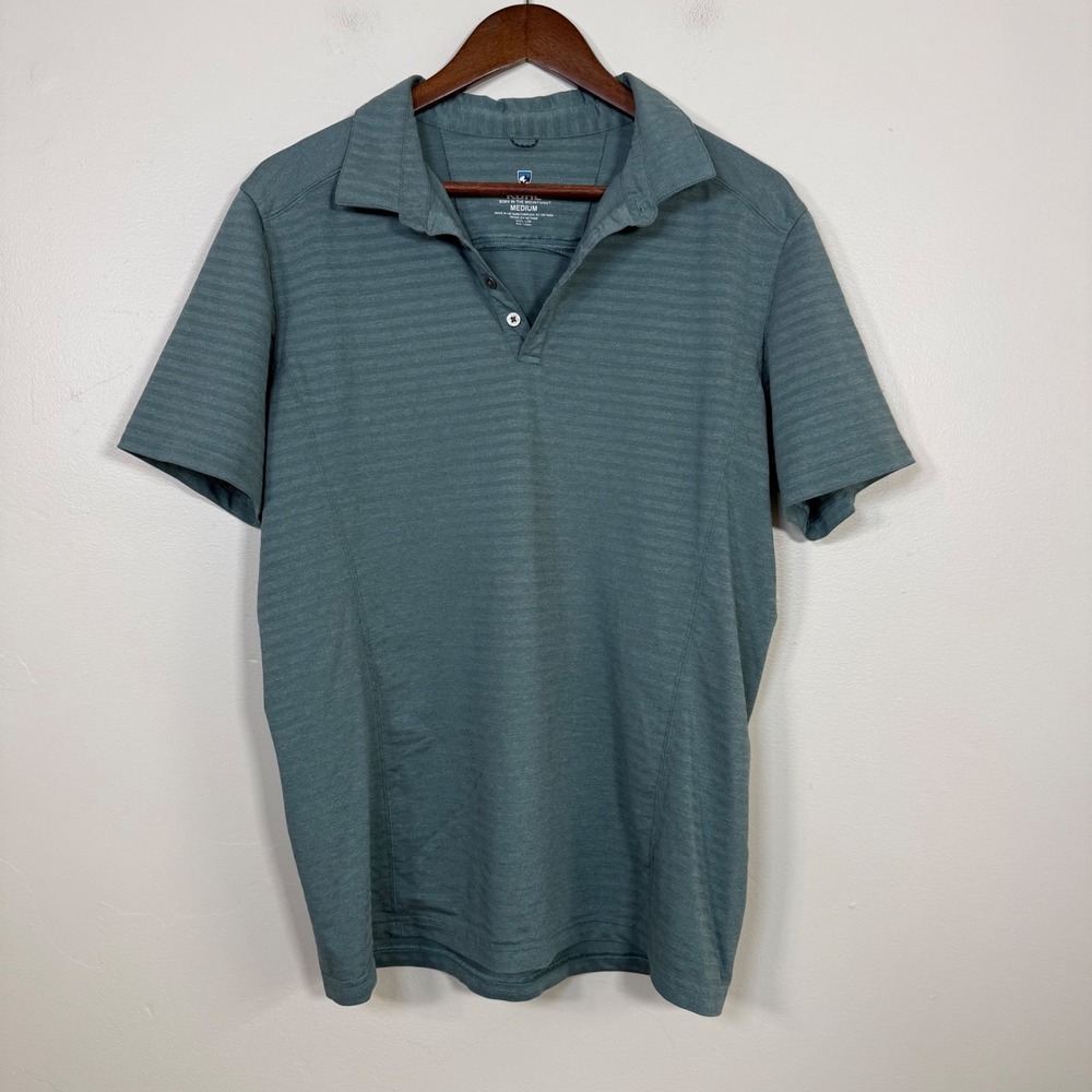 Kuhl Performance Striped Short Sleeve Polo Shirt Size Medium‎ Blue Gray